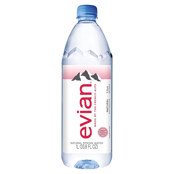 Evian Natural Spring Water, 1 L bottle