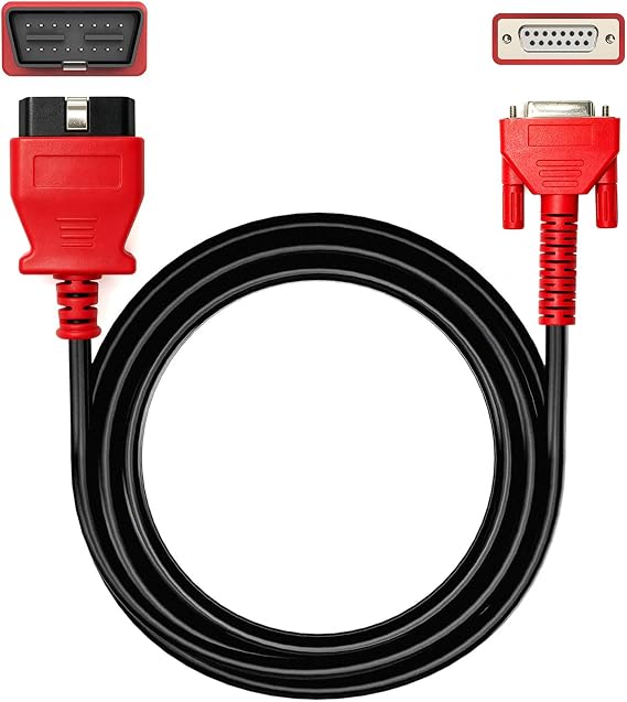 Main Cable Fit for Autel MK808S MK808Z MX808S MK808 MX808 MP808S MP808 DS708 DS808 MS906 Diagnostic Scanner, 16-PIN to DB15 2-Row Replacement OBD2 Test Connector Adapter - 60inches/150cm