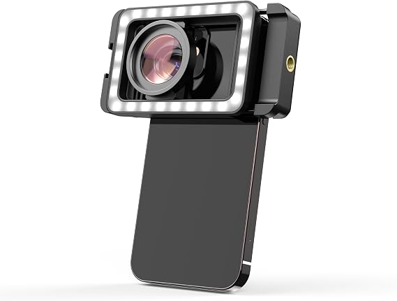 APEXEL 15X Macro Lens for iPhone with LED Fill Light, Samsung, Android Phone, with Universal Lens Clip Attachment (Fits for Almost Smartphone)