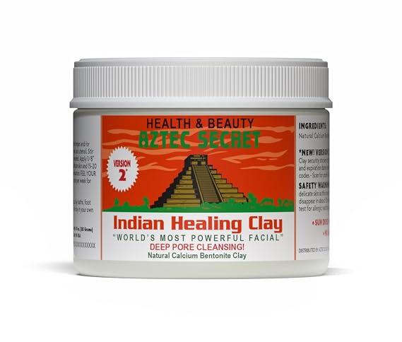 Aztec Secret - Indian Healing Clay 10oz Jar - Deep Pore Cleansing Facial & Body Mask The Original 100% Natural Calcium Bentonite Clay