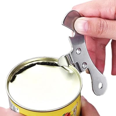 Can Opener Manual Stainless Steel Camping Can Opener, Portable Bottle Opener 2 Pieces