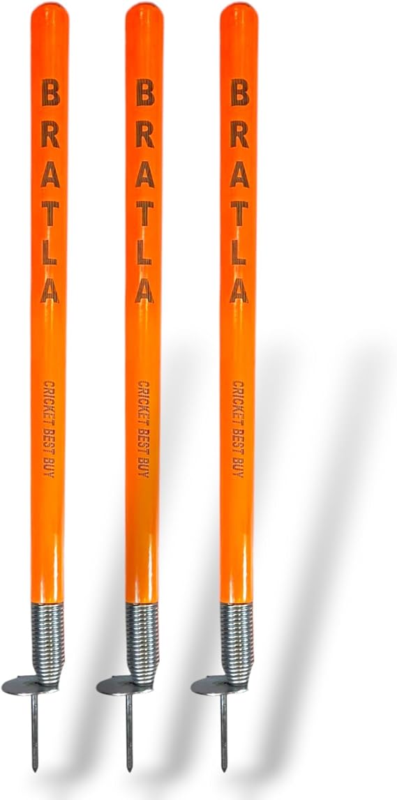 Cricket Target Stump Wicket for Fielding Bowling Training Practice Metal Spring Loaded Standard Full Size 28 Set of 3