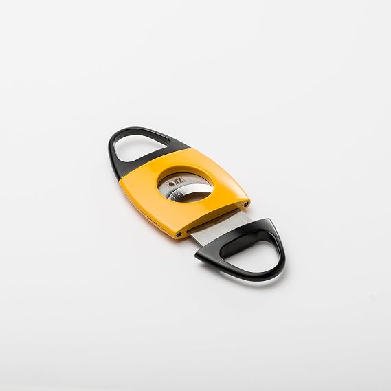 NEWPORT Zero Small Cigar Cutter with Punch Precision Cut Stainless Steel Cigar Cutter Portable Pocket Cigar Accessory Sharp, Durable, Travel Size Red, Yellow, Black, Dark Blue (Yellow)