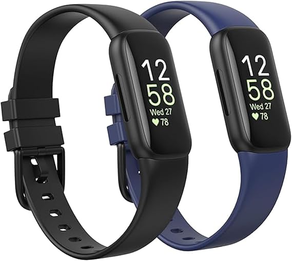 Fitbit Inspire 3用バンド 2個パック レディース メンズ ソフト 通気性 スポーツ 調節可能 Fitbit Inspire 3 交換用バンド レディース メンズ