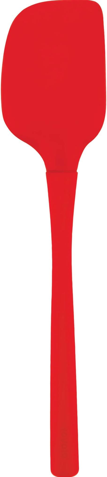 Tovolo Flex-Core All Silicone Spatula Turner, Tapered Edge, Ergonomic Handle, Heat Resistant, Candy Apple Red