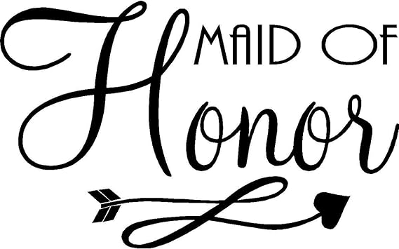 Maid of Honor - Bachelorette Heat Transfer Iron on Stencils for Wedding (Black)
