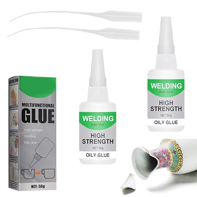 2pcs Welding High Strength Oily Glue,VingTankUniversal Super Glue，Strong Plastic Glue Fast Repair and Curing for Metals, Plastics, Wood, Glass, Jade Etc（50g）