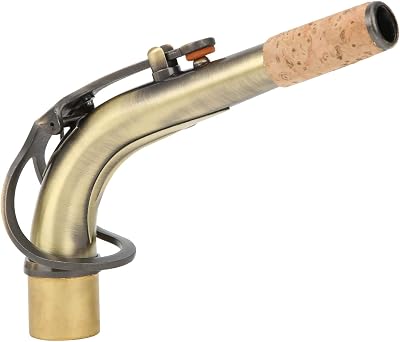 Dilwe Brass Saxophone Neck for Alto Sax Bend Tube Musical Instrument Accessories 2.45cm Brass Instruments Sax Replacement PartBronze