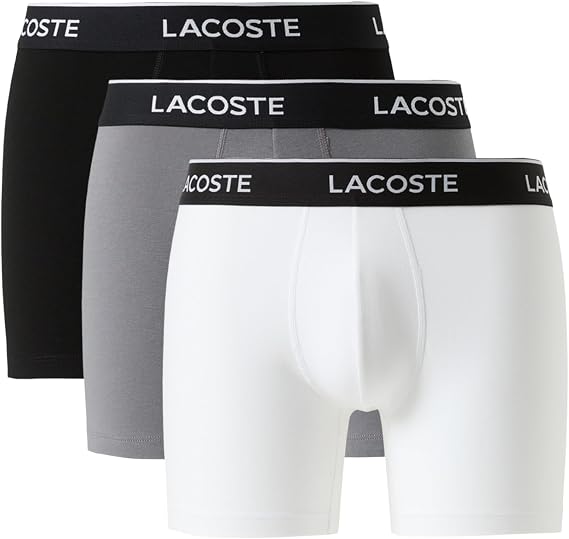 Lacoste Men's Long Stretch Cotton Jersey Boxer Brief 3-pack