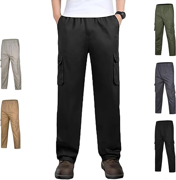 Cargo Pants for Men - Ultra Comfort Flex Fit Cargo Pants, Tactical Pants with 6 Pockets for Travel & Outdoor