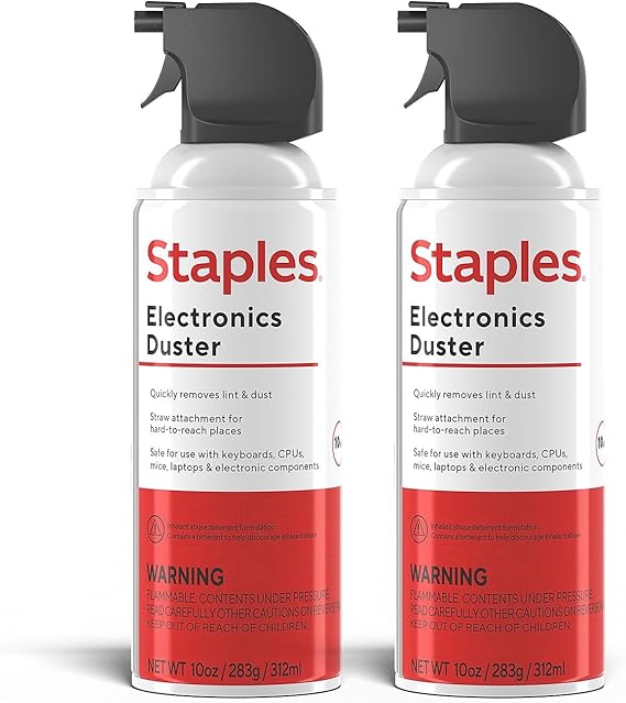 Staples Compressed Air Duster, 10 Oz Cans, 2-Pack