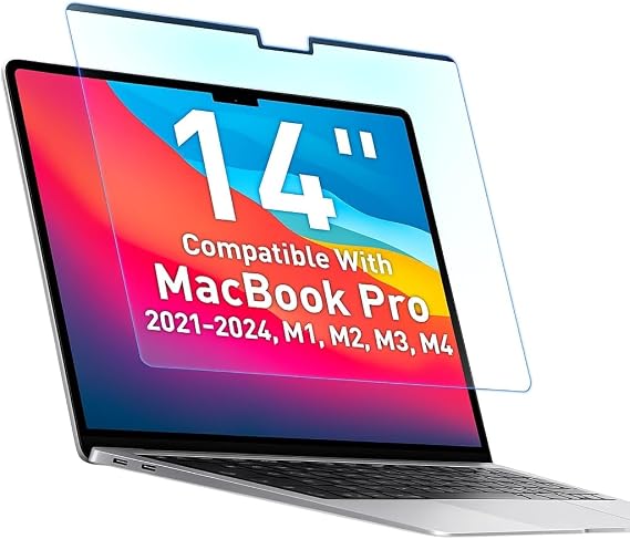 VINTEZ Magnetic Blue Light Screen Protector Compatible With MacBook Pro 14" 2021, 2022, 2023, 2024, 2025, M1, M2, M3, M4, M5 Anti Blue Light Blocking Filter for Laptop