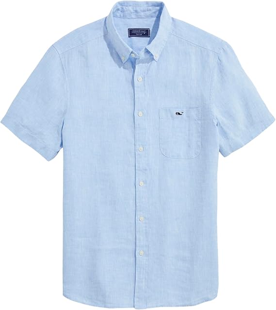 Vineyard Vines Men's Linen Short-Sleeve Solid Shirt