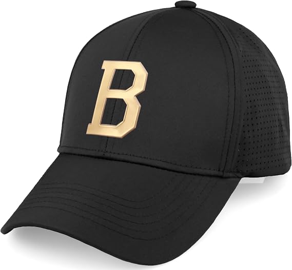 Daxton Performance Cool Tech Baseball Hat Alphabet Initial with Gold Letters