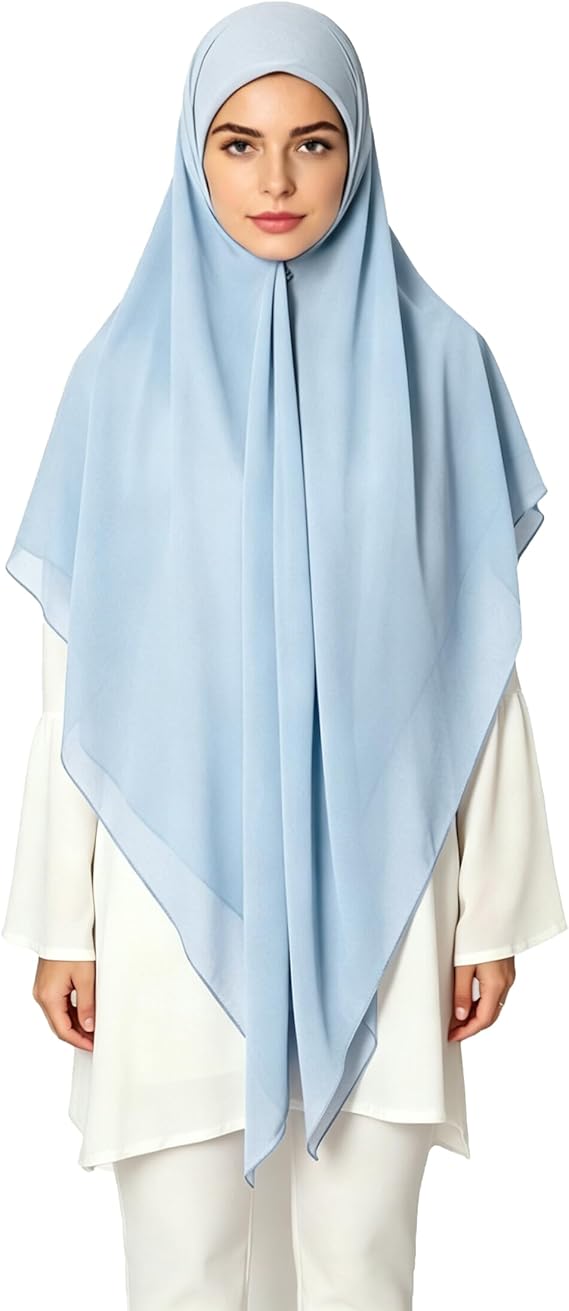 Lina & Lily Premium Chiffon Hijab Head Scarf Shawl Wrap for Muslim Women Square 58'' x 58''
