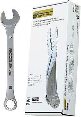 Proxxon 23822 6mm-32mm Slim Line Flat Spanner Set, 21 Piece