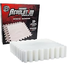 HockeyShot Revolution Synthetic Ice Tiles 10 Pack, 18x18, White - Skate-Able Hockey Tiles for All Ages, Build Your Own Year-Round Hockey Training Surface, Durable, Easy Install, Made in Canada.