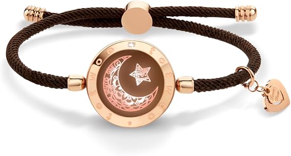 TOTWOO Long Distance Touch Bracelets with Vibration Function Smart Jewellery His and Hers Couples Matching Bracelets Sun and Moon Pattern Couple Gifts Love Relationship Pair One-to-One via Bluetooth