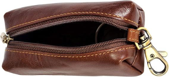 Tony Perotti Unisex Italian Bull Leather Zippered Pouch Key Case