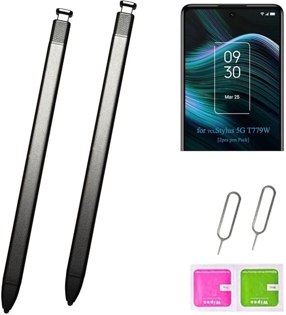 (2pcs Pen Pack) for TCL Stylus Replacement s Pen,T779W Stylus Pen Replacement Parts for TCL Stylus (5G) T779W 6.81 Inches (Black/Gray)