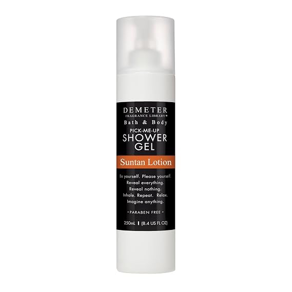DEMETER Suntan Lotion Shower Gel, Body Wash for Men and Women, Contains No Sunscreen, 8.4 Oz