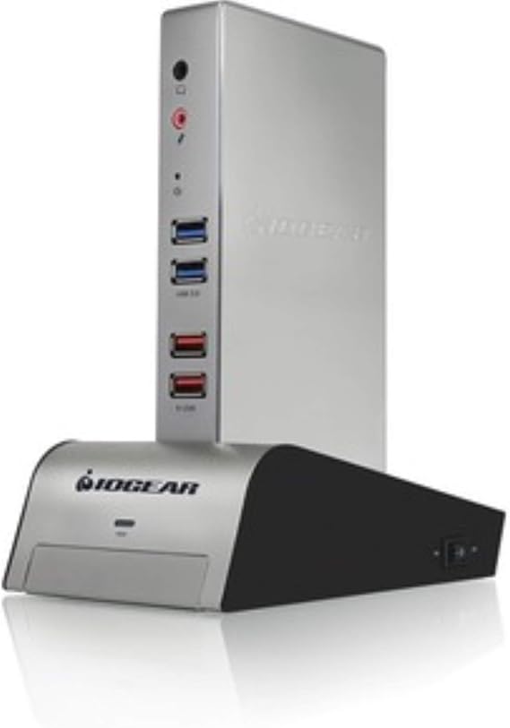 IOGEAR Metal Vault Dock, USB 3.0 Docking Station with Built-In Backup Drive Enclosure, GUD310, red