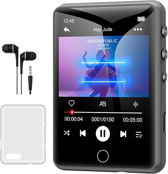 MECHEN 64GB Bluetooth 5.3 MP3 Player 2.4" Touch Screen Gray