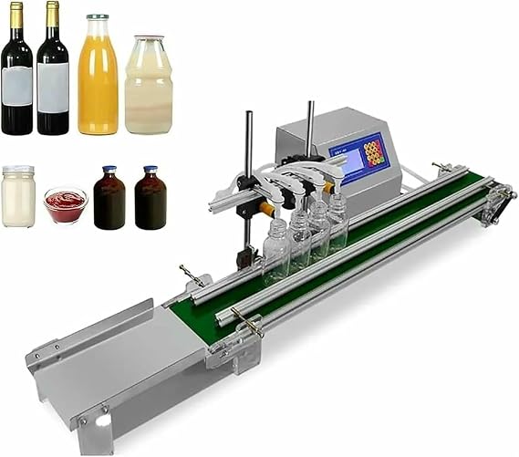 Liquid Filling Machine, Bottle Filler Machine, 4-Head Automatic Liquid Filling Machine with Conveyor Belt, Adjustable Filling Height-