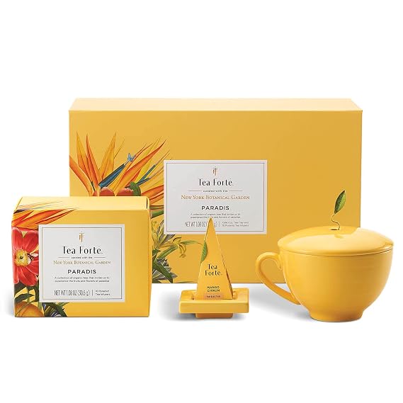 Tea Forte Cafe Cup Tea Gift Set, Paradis, 10 Pyramid Infusers