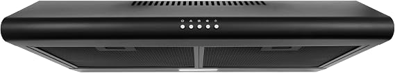 30 in. Delta Coll Ducted Under Cabinet Range Hood, Reusable Filters, Black