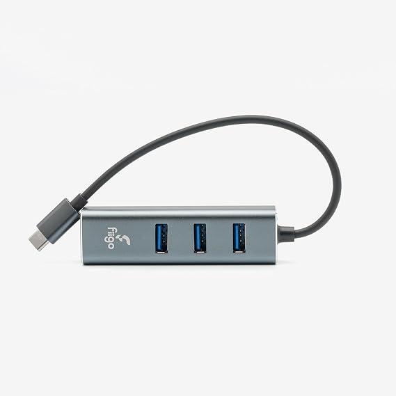 fiigo TYPE-C to LAN ve 3x USB Alüminyum Adaptör Gri
