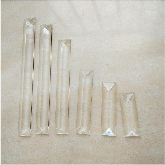 Chandelier Crystal Prisms Pendants 10pcs/lot Clear Triangle Crystal bar Prism Chandelier with 1 or 2 Holes Crystals Lighting Lamp Replacement Parts