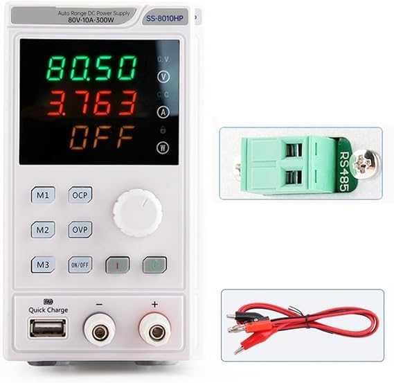 DC Power Supply Variable, 80V 10A 300W LED Digital Lab Bench Power Source Adjustable Switching Regulated DC Bench Power Supply High Precision, Wide Range(SS-8010HP)