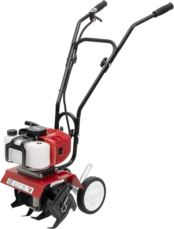 YIYIBYUS Garden Tiller/Cultivator 52CC 2-Stroke Gas Powered Hand Rotary Cultivator Rototiller Garden Tool Cordless with Long Handle