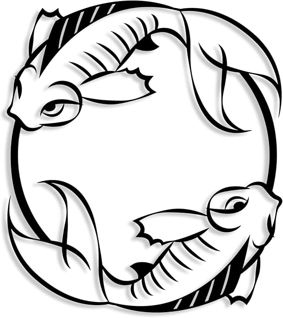Ada Home Decor Coi Fish Metal Wall Art 15.75'' x 17.72'' Black