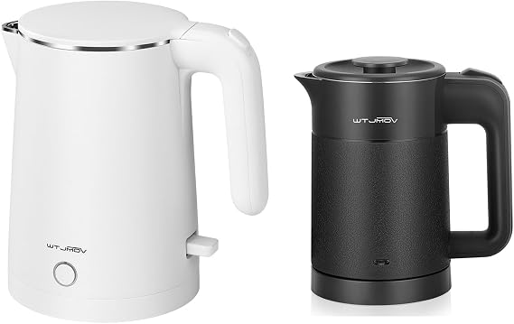 1.0L Electric Kettle White + 0.6L Mini Electric Kettle Black
