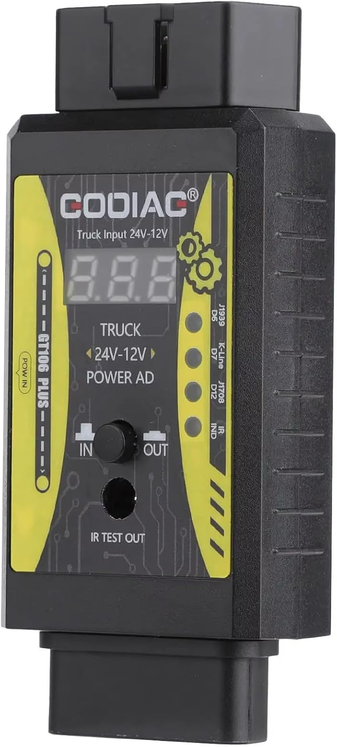 GO-DIAG GT106 Plus Heavy Duty Truck Adapter 24V to 12V Injector Cleaning & Testing for Launch X431 EasydiagGoloM-DIAGIDIAGThinkCarICarScanDiagunGOLODBScarII