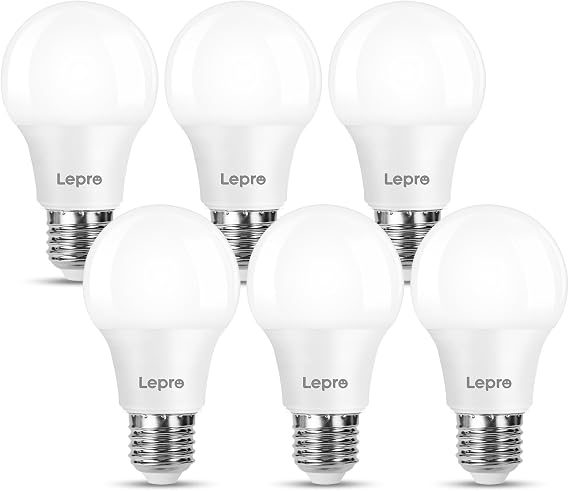 Lepro E27 Screw Bulb, 8.5W, 60W Equivalent, 806lm 2700K Warm White, 6 Pack | GLS ES Edison LED Light Bulbs, Energy Saving, Non-Dimmable, Long Lifespan, Ideal for Home Lamps [Energy Class F]