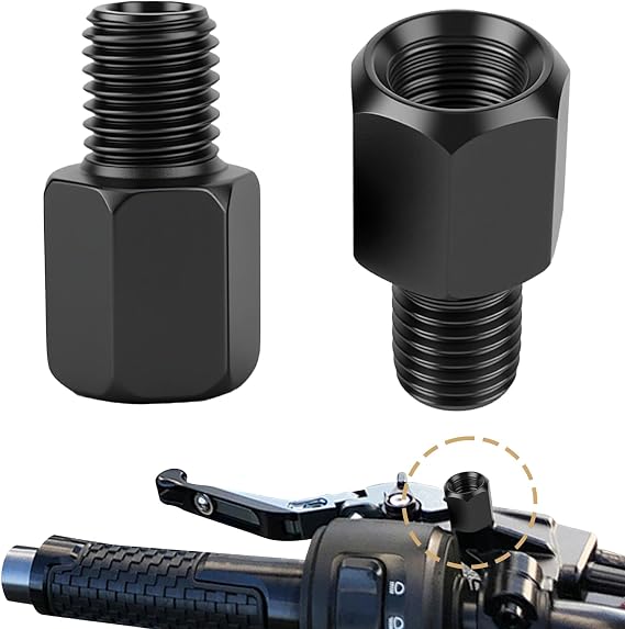 2Pcs Rearview Mirror Adapter Bolt, 10MM LH to 10MM RH