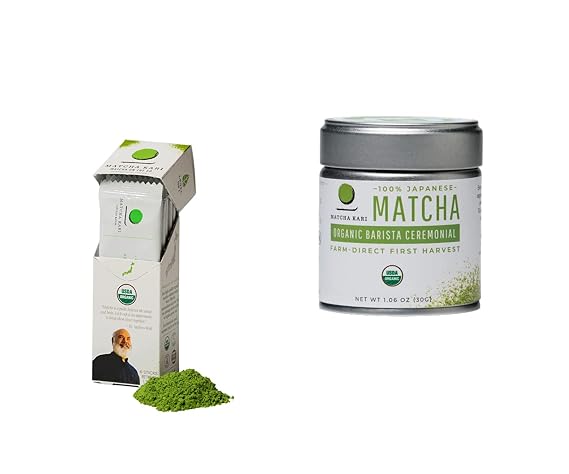 Matcha Kari Sticks + 30g Barista Tin Bundle - 6 Pack Singles and 30g Barista Grade Organic Powder
