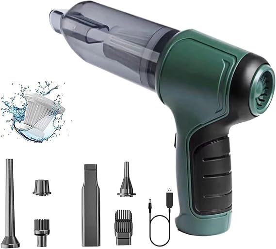 Mini Handheld Vacuum Cleaner Cordless - Car Vacuum Portable Rechargeable with High Power Brushless Motor 12000 PA Strong Suction 3 in 1 Mini Hand Vacuum (Army Green)