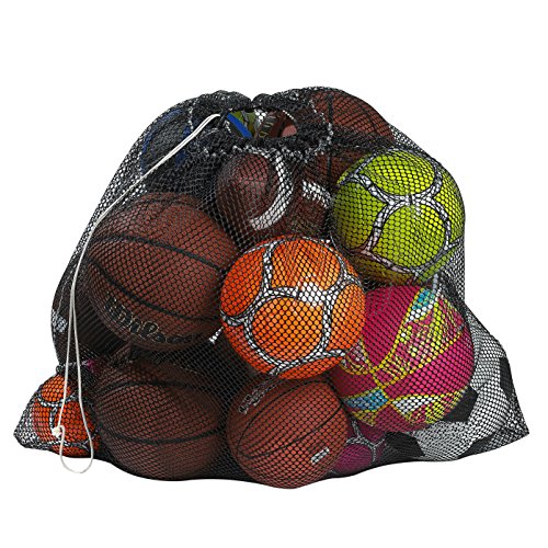Mesh Equipment Bag - 32 x 36 and 24 x 36 - Adjustable, sliding drawstring cord closure. Perfect mesh bag for parent or coach, making it easy to transport and keeping your sporting gear organized.