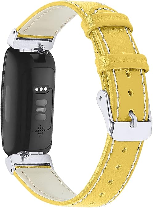 AISPORTS Compatible with Fitbit Inspire/Fitbit Inspire HR Band Leather for Women Men, Soft Slim Breathable Sport Wristband Bracelet Replacement Band for Fitbit Inspire/Inspire HR/Ace 2 Fitness Tracker