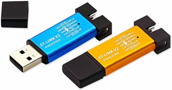 V TELESKY 2Pcs ST-Link V2 USB Programmer Support Programming Unit STM8 STM32 Editor with Cable (Random Color)