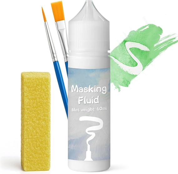 White Masking Fluid for Watercolor Painting 60ml, Fast-Drying