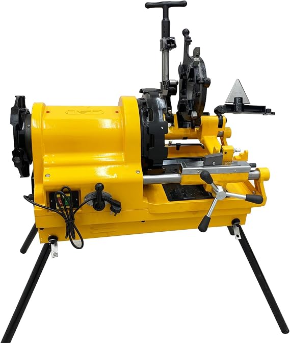 220V Electric Pipe Threader Machine Threading Cutter with 1/2"-4" NPT&BSPT Dies Multifunctional Power Pipe Cutting Threader for Cutting, Threading and Reaming 750W