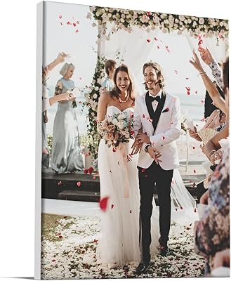 Custom Canvas Prints from Your Photos Personalized Framed Wall Art for Home Decor, Wedding, Anniversary, Pet & Family Photo Gifts11L14W