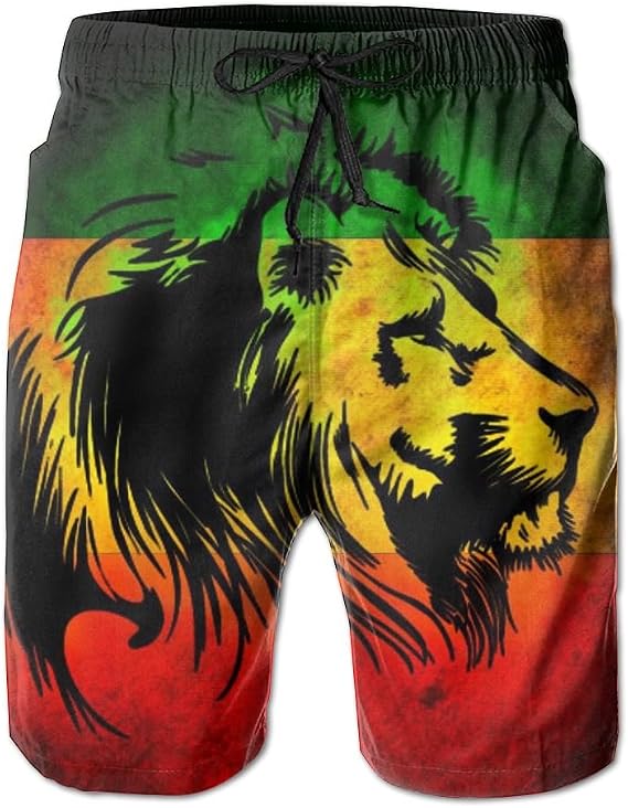 BBggyh Dry Jamaican Lion Flag Mens Swim Trunks Surf Board Shorts Beach Pant Sportswear