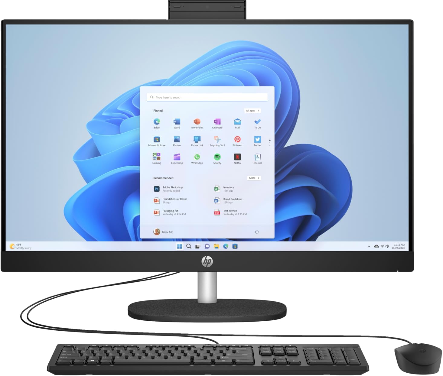 HP 27-cr100 27 FHD 1920x1080 IPS All-in-One Desktop 2024 New | Intel Ultra 7 155U 12-Core | Intel Iris Xe Graphics | Wi-Fi | 16GB DDR5 512GB M.2 SSD | Win11 Pro