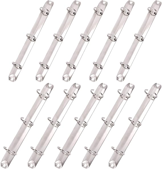 10Pcs A5 Notebook 3-Ring Binder Mechanism Letter Size Holes 20mm Metal Loose Leaf Binders Spines Combs for Binder Planner Folder Planner Accessories